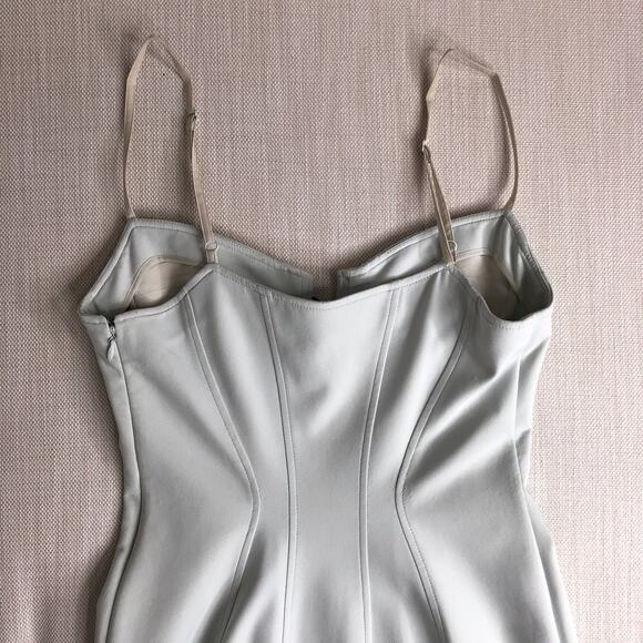 Alexander Wang Blue Green Mint Corset Bustier Seamed Bodycon Midi Dress Size 4 - Picture 9 of 16